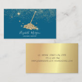 Professional Gold Confetti Glitter Broom 名刺 (正面/裏面)
