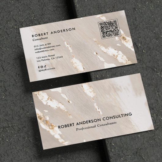 Professional Gold Foil QR Code & Social Media 名刺