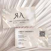 Professional Gold Foil QR Code & Social Media 名刺