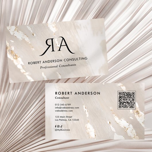 Professional Gold Foil QR Code & Social Media 名刺
