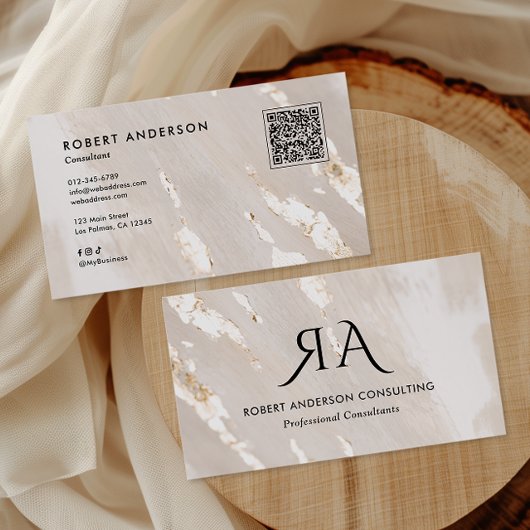 Professional Gold Foil QR Code & Social Media 名刺