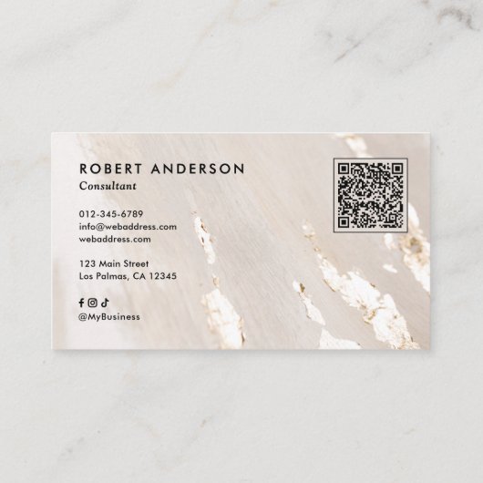 Professional Gold Foil QR Code & Social Media 名刺 (裏面)