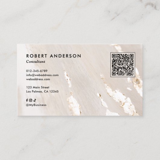Professional Gold Foil QR Code & Social Media 名刺 (裏面)