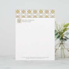 Professional Gold Geometric Letterhead レターヘッド