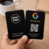 Professional Google review card with QR code