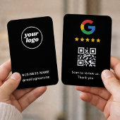 Professional Google review card with QR code