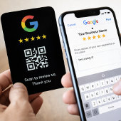 Professional Google review card with QR code
