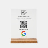 Professional Google Reviews QR Code Business Logo アクリルサイン (正面)