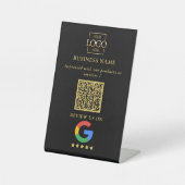 Professional Google Reviews QR Code Business Logo 台座サイン (正面)