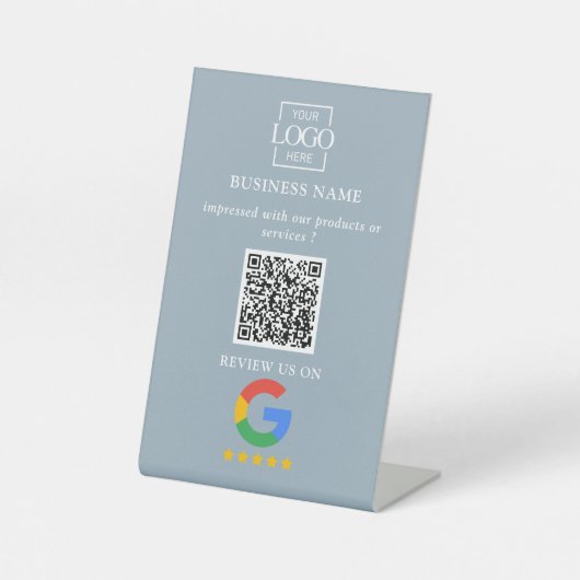 Professional Google Reviews QR Code Business Logo 台座サイン (正面)