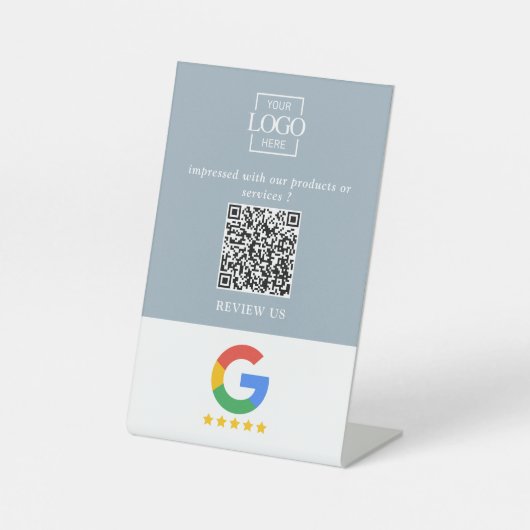 Professional Google Reviews QR Code Business Logo 台座サイン (正面)