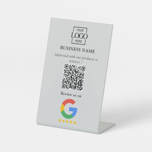 Professional Google Reviews QR Code Business Logo 台座サイン (正面)