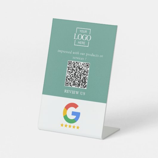 Professional Google Reviews QR Code Business Logo 台座サイン (正面)