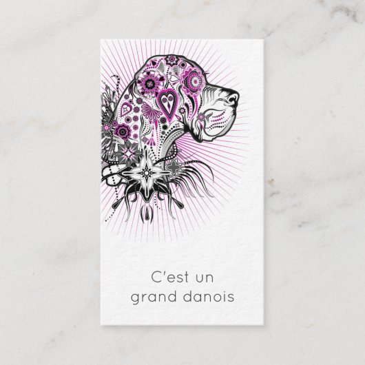 Professional Great Dane business card 名刺 (正面)