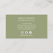 Professional Green Add your Logo 名刺 (裏面)