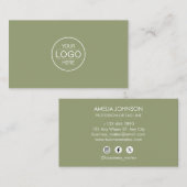 Professional Green Add your Logo 名刺 (正面/裏面)