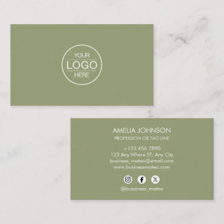 Professional Green Add your Logo 名刺