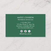 Professional Green Add your Logo 名刺 (裏面)