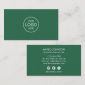 Professional Green Add your Logo 名刺 (正面/裏面)