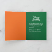 Professional Green Business Birthday Greeting Card カード (内部)