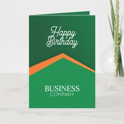 Professional Green Business Birthday Greeting Card カード (正面)