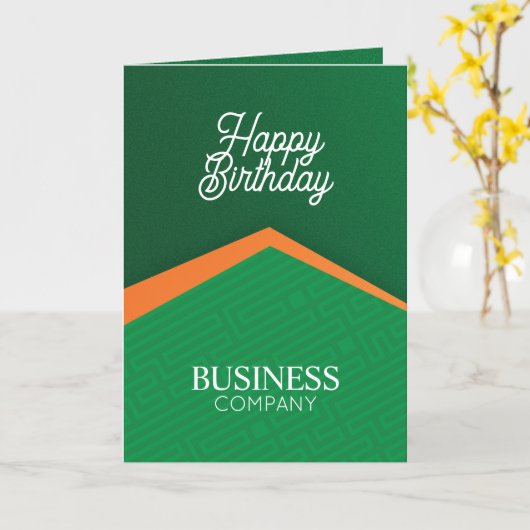 Professional Green Business Birthday Greeting Card カード (黄色い花)