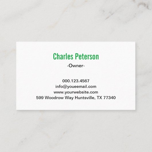 Professional Green Lawn Maintenance Services 名刺 (裏面)