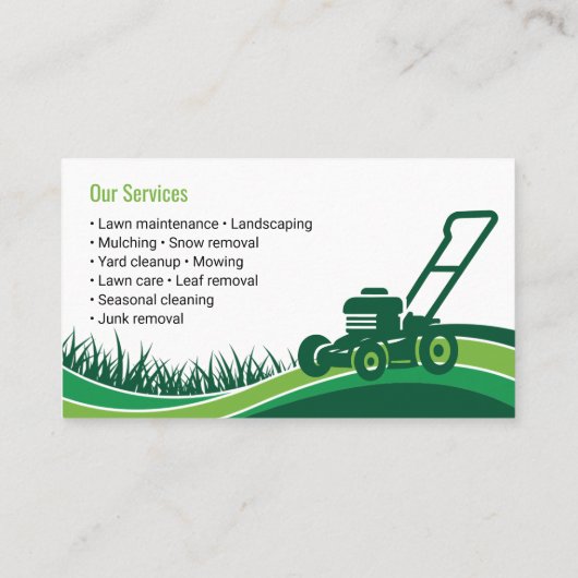 Professional Green Lawncare Landscaping Mowing 名刺 (裏面)