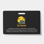 Professional Green Mowing Service Yellow Sun バッジ (裏面)