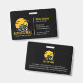 Professional Green Mowing Service Yellow Sun バッジ (正面&裏面)