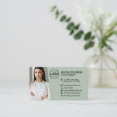 Professional Green QR Code Photo Logo 名刺 (スタンド正面)