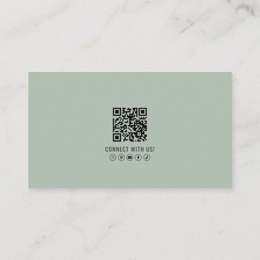 Professional Green QR Code Photo Logo 名刺 (裏面)