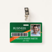 Professional Green Staff ID Badge バッジ (正面クリップ)