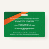 Professional Green Staff ID Badge バッジ (裏面)