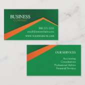 Professional Green with Orange Stripe 名刺 (正面/裏面)