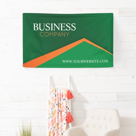Professional Green with Orange Stripe Business 横断幕 (インサイチュ)
