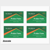 Professional Green with Orange Stripe Business 長方形シール (シート)
