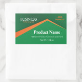 Professional Green with Orange Stripe Business 長方形シール (バッグ)