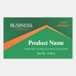 Professional Green with Orange Stripe Business 長方形シール