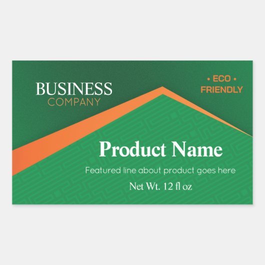 Professional Green with Orange Stripe Business 長方形シール (正面)