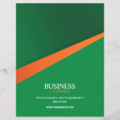 Professional Green with Orange Stripe Flyer チラシ (裏面)
