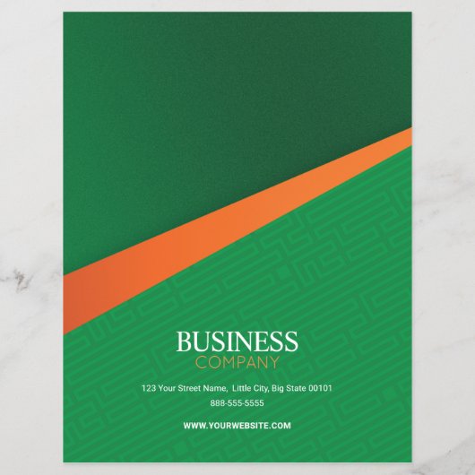 Professional Green with Orange Stripe Flyer チラシ (裏面)