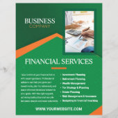 Professional Green with Orange Stripe Flyer チラシ (正面)