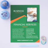 Professional Green with Orange Stripe Flyer チラシ (シングル)