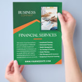 Professional Green with Orange Stripe Flyer チラシ (手)