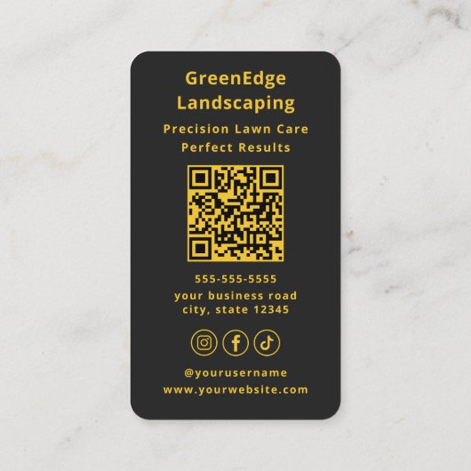 Professional Groundskeeping Lawn Care Landscaping 名刺 (裏面)