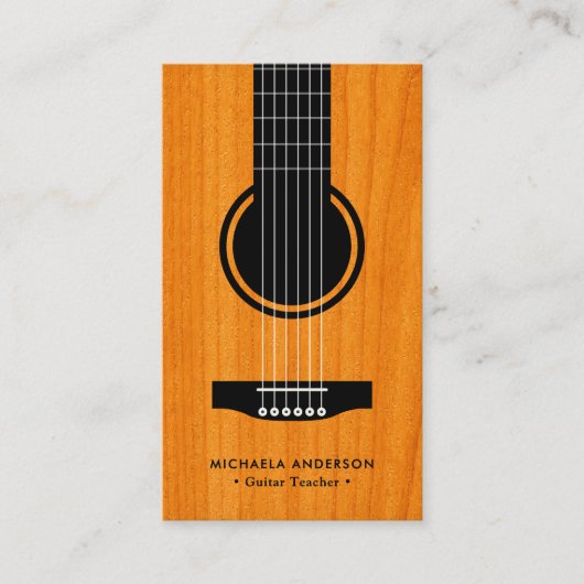 Professional Guitar Teacher QR Code & Social Media 名刺 (正面)