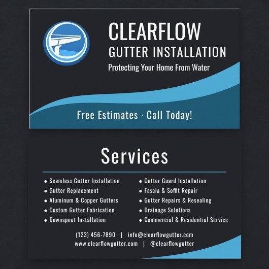 Professional Gutter Installation Company 名刺