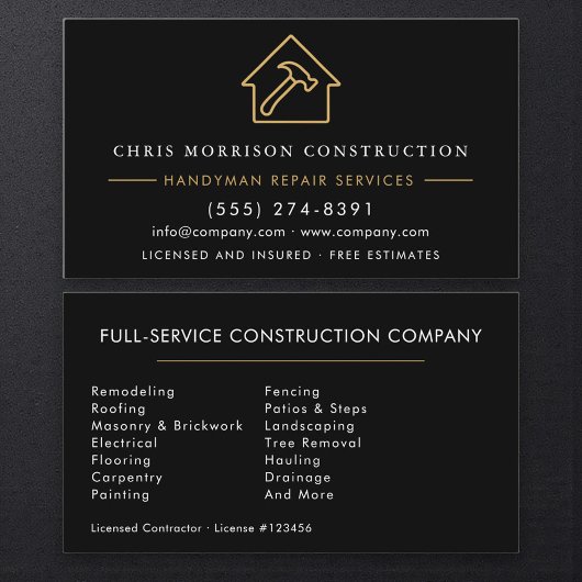 Professional Handyman & Builder 名刺