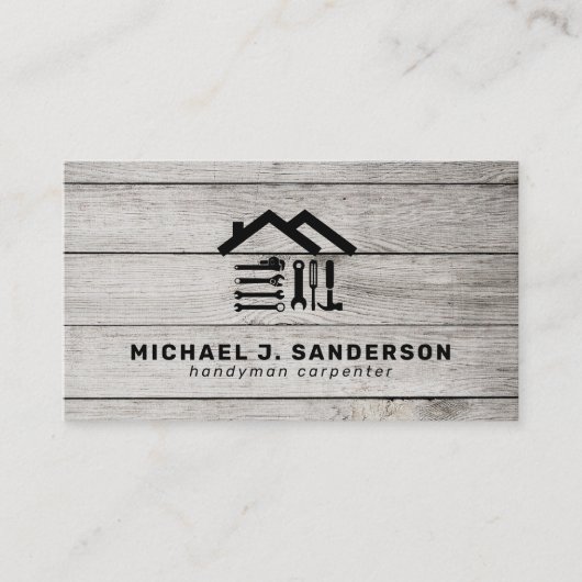 Professional handyman carpenter tools wood 名刺 (正面)